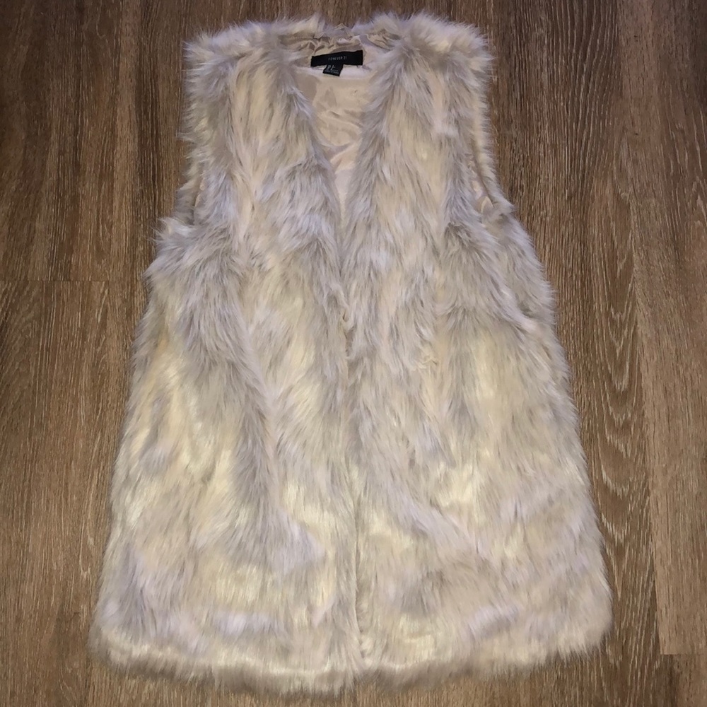 Silver Faux Fur Vest